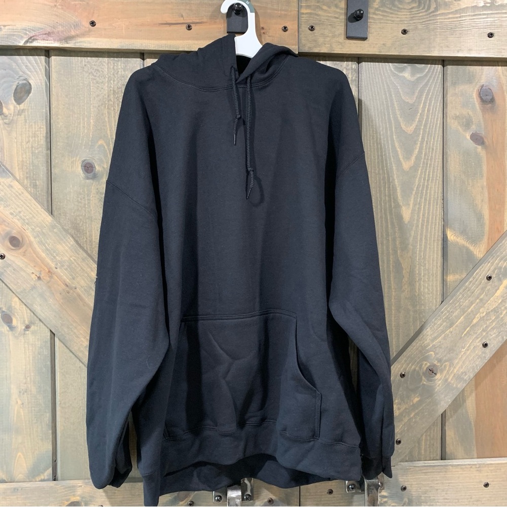 Gildan Heavy Blend Plain Black Sweatshirt Hoodie Pullover Medium Unisex New